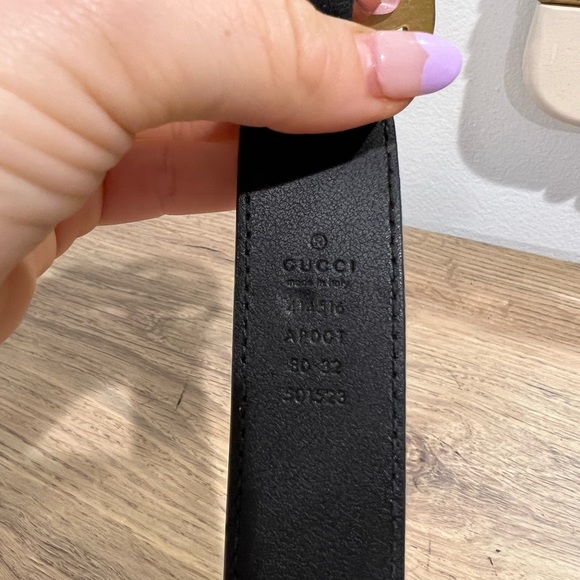 Black Gucci Belt, Women’s GG Marmont, Black Genuine Leather, Gold hardware - Picture 5 of 5